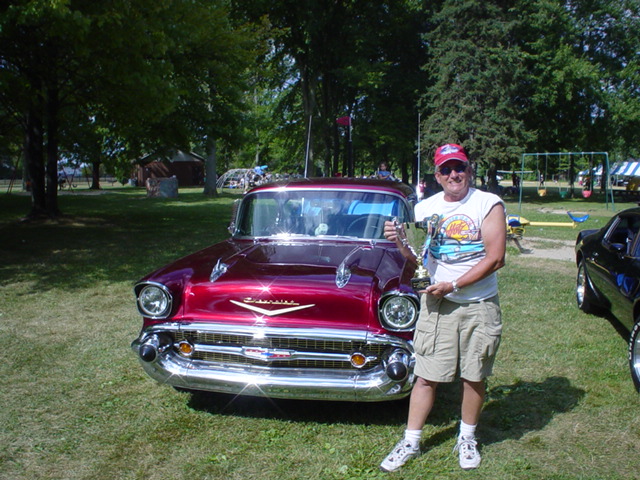 Ken is VERY surprised to win top honors in the large Tri-5 class.