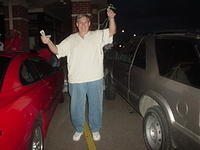 Look who is happy about the $46 50/50 raffle he won!