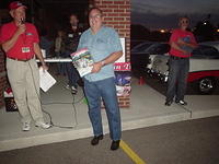 Bill Torres is awarded the EMS Best Engine prize for his incredible 32 Ford.