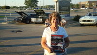 Elisabeth Garafalo enjoys her RH Best of show award for her newly acquired 85 Caddy Eldorado.