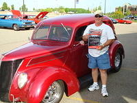Outstanding Cruiser award goes to Tom Bushone's slick 37 Ford