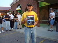 Rick Giffin shows off his Best Muscle Car plaque