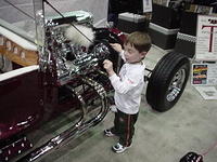 Grandson Owen Dusting at Autorama[b]